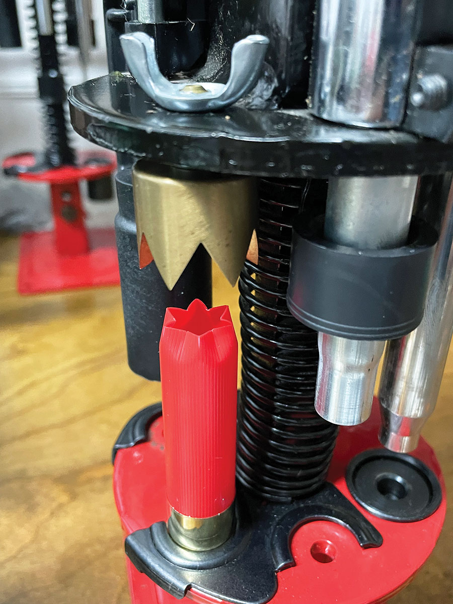 Given that factory 16-gauge shotshells are few in number, and even less are good candidates for reloading, new, primed hulls will be the foundation for most handloads. To ensure a satisfactory, factory-like crimp, Aaron recommends adding a BPI Super Crown Crimp Starter to your press.